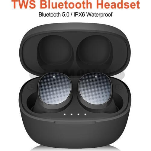 Mini Dual V5.0 TWS Earphones Wireless Bluetooth Earphone 3D Stereo Sound Earbuds with Dual Microphone and Charging box