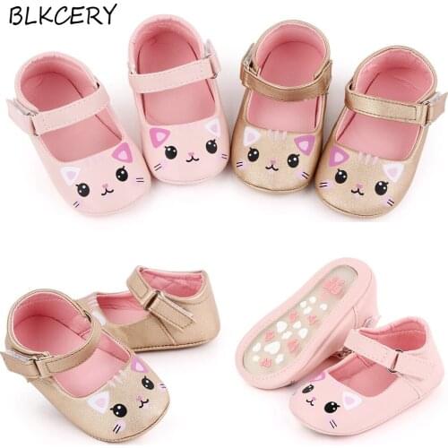Newborn Baby Girl Shoes Toddler Leather Moccasins First Walker Cartoon Princess Loafers Infant Doll Shoes for Learning Walking