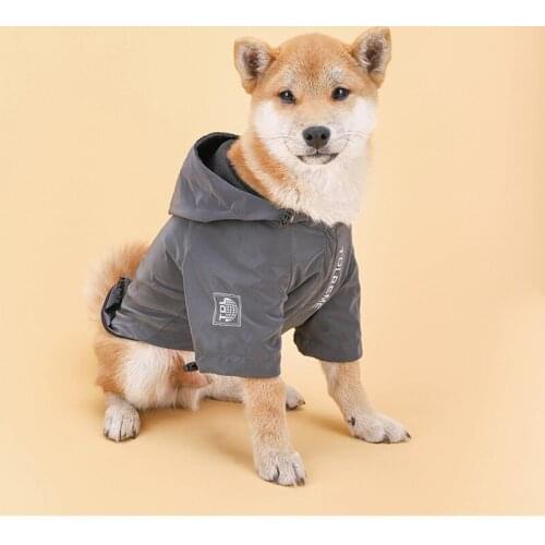 Pet Clothes Rainproof Jackets for Dogs Small and Medium-sized Dog Rainproof Hooded Two-legged Clothes