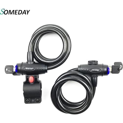 SOMEDAY Tonyon Mountian Bike Bicycle Lock Safety Electric Cable Lock Steel Wire Lock Anti-theft Ebike Accessories