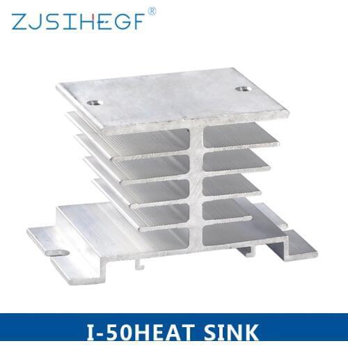 Single Phase Aluminum Heat Sink Dissipation Radiator I-50 Din Rail Mount With For 10a 25a 40a Solid State Relay SSR