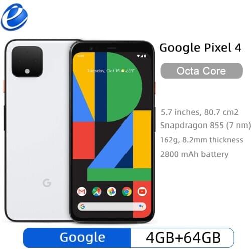 Original Google Pixel 4 5.7" P-OLED Snapdragon 855 6GB RAM 64GB ROM Octa Core Andorid 10 Mobile phone Dual Rear Camera