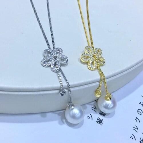 Autumn Jewelry 925 Silver Necklace Chain with Pendant Findings Component Jewelry Parts Fittings for Pearls Corals Jades Stones