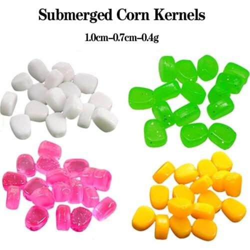 50pcs/Bag Fake Corn Carp Bait Slow Sinking Lifelike Color And Feel Artificial Soft Silicone Corn Granular Bait Fishing Lure