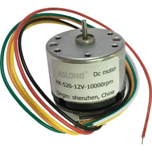 RK-520 Encoder DC Motor Miniature Motors Disc Wheel Motors High Speed Motors 12V 10000RPM