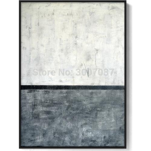 Hand painted Abstract black and white grey color oil painting wall Art picture on Canvas For room Living Room home Decoration