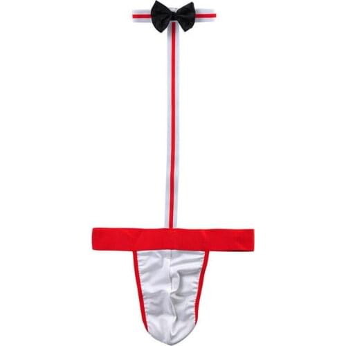 Sexy Lingerie Bodysuit For Man Novelty Men Mankini Thong Sexy Underwear Waiter Costume Sex Bodysuits Porn Body Briefs Teddies