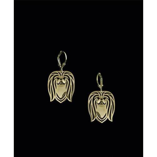 Pekingese Earrings for women girls unique Christmas gift jewelry gold silver plated