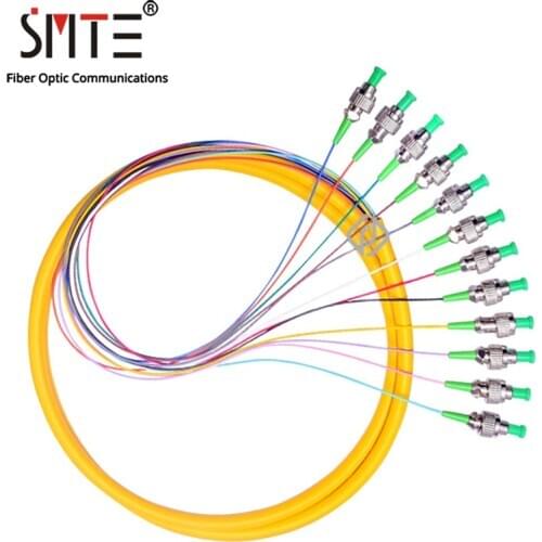 SMTE 12 Core Pigtail Fiber Optic FC/APC Patch Cord 0.9mm 1~2 Meters Cable ODF Fiber Jumper Simplex FTTH