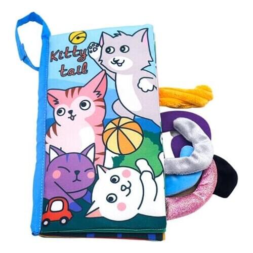 Children Early Education Cloth Book 3D Pop-up Book Tear Rotten Knowledge Map Animal Tail Stereo Toddler Toys Educational