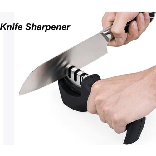 Knife Sharpener Kitchen Knives Sharpening Stone 3-Stage Diamond Ceramic Sharpener Tool, Sharpens Dull Knives Quickly