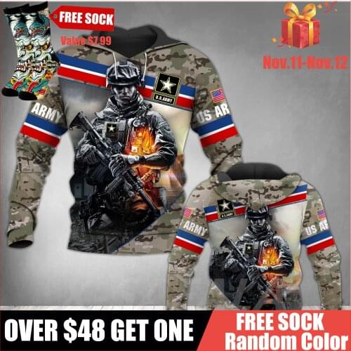 Only Veteran Army Can Save The City D Printed Hoodie Man Female Zipper Pullover Sweatshirt Hooded Jersey Streetwear Tracksuit