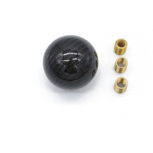 JDM Carbon Fiber Racing Universal Car Round Ball Shape Automatic Gear Shift Knob Adapter For Honda Toyota Bmw JG-SK43