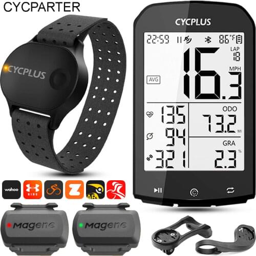 Bike Computer GPS Bicycle Speedometer CYCPLUS Strava Wireless Odometer Heart Rate Monitor Armband Bike Accessories Cyclocomputer