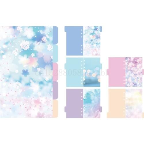 1Set Cherry Blossoms Style A5 A6 Loose Leaf Notebook Divider Index Separator Diary Paper Planner Binders School Students Supplie