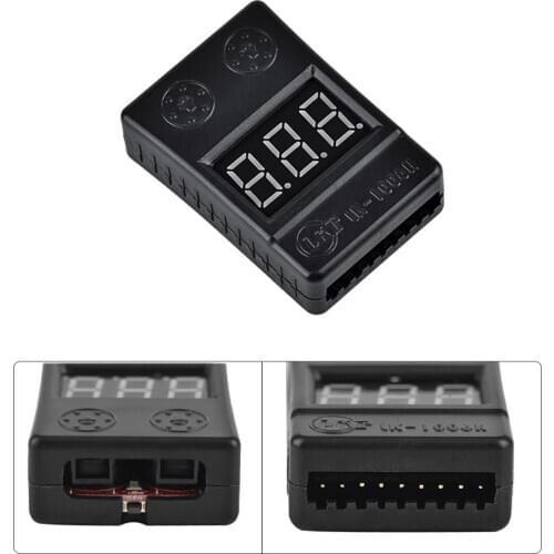 2pcs 1S-8S Lipo Battery Low Voltage Power Display Tester Buzzer Alarm Black BX100