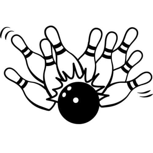 15.5CM*10CM Fashion Bowling Sports Car Sticker Vinyl Black/Silver S9-0377