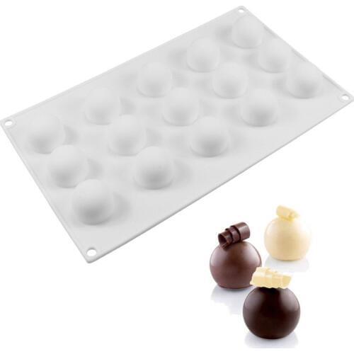 15Cavities Round Ball Shaped Mini Truffles Mold For Chocolate Mould Candy Pudding Jelly Mould DIY Non-Stick Cake DecoratingTools