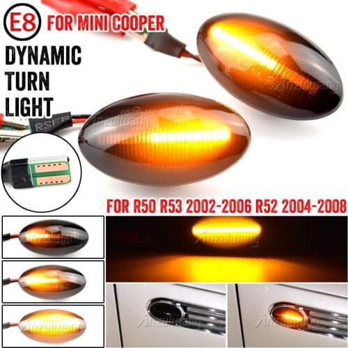 2x Flowing Repeater Lamp Dynamic LED Turn Signal Side Marker Light For BMW MINI Cooper R50 R53 2002-2006 R52 2004-2008