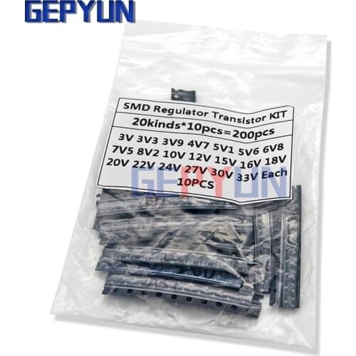 20kinds*10PCS=200PCS Zener diode in SOT23 package Samples ki igmopnrq KIT