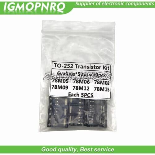 6Kinds*5PCS=30PCS TO-252 Transistor Kit hjxrhgal 78M05 78M06 78M08 78M09 78M12 78M15 each 5PCS