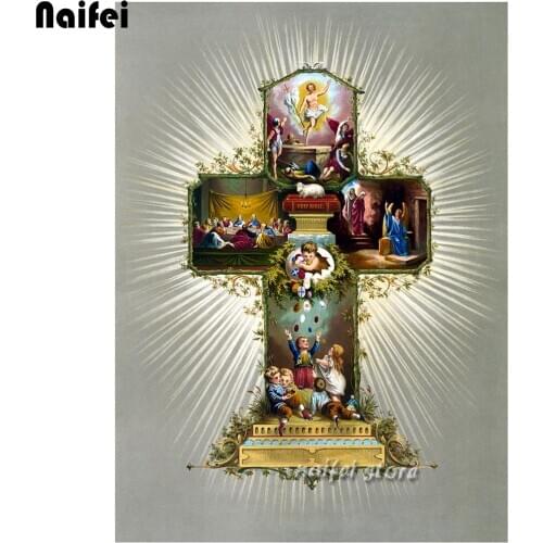 Diamond Painting full square"The Easter Cross Art"5D DIY diamond mosaic Kits religion Embroidery Round square Drill Accessories