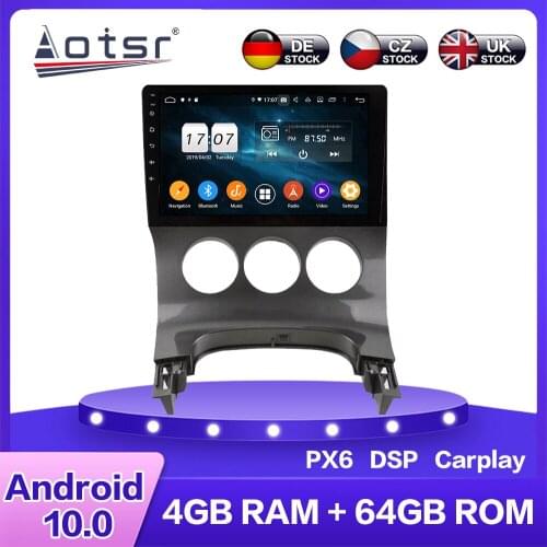 For Peugeot 3008 2013 - 16 Android 10 Car Multimedia DVD Player 4+64GB Auto GPS Navigation Stereo IPS Radio DSP Carplay WIFI BT