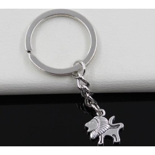Keychain 16x15mm Lion Pendants DIY Men Jewelry Car Key Chain Ring Holder Souvenir For Gift