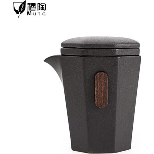 Travel tea set, portable bag, stoneware Kungfu tea art, one pot, three cups, Japanese style fast guest cup, glass custom logo