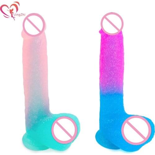 JingZhi New Colored Silicone Dildo Huge Penis Sex Toys for Women Dildo Anal with Suction Cup Female Strapon Adult Toys Sex Shop