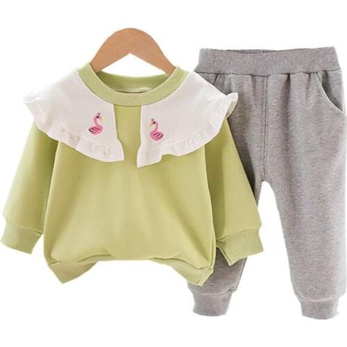 New Autumn Winter Baby Girl Clothes Children Thick Cotton T Shirt Pants 2Pcs/sets Toddler Fashion Costume Infant Kids Sportswear