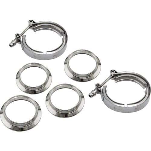 2.5" V-Band Tube Flange & Clamp for Turbo Exhaust Downpipe T304 Stainless Steel