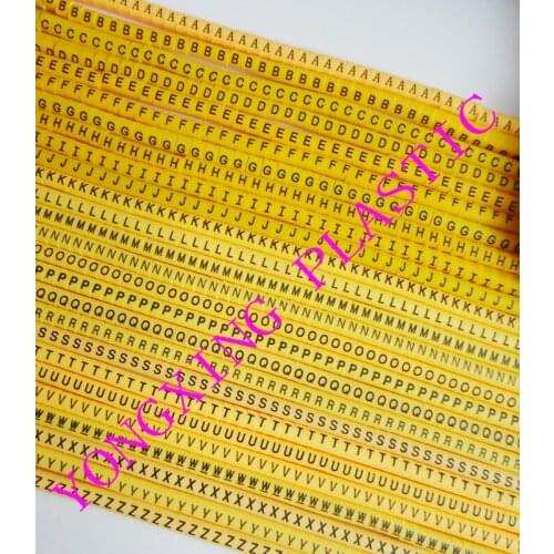 Freeshipping EC-0 to EC-3(0.5 to 16mm2)ABCDEFGHIJKLMNOPQRSTUVWXYZ 26 different letter cable marker sets yellow color