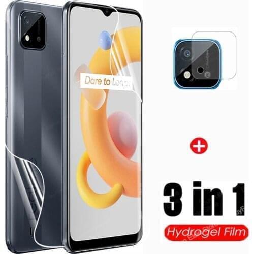 3 in 1 Hydrogel Film For Oppo Realme C20A Screen Protector Camera Lens For Oppo Realme C20 A 20C Protective Film Not Glass
