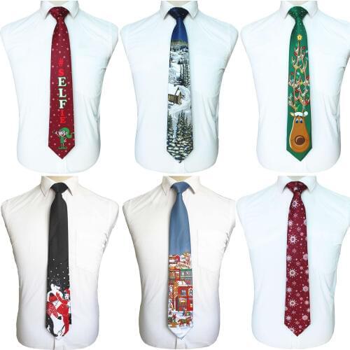 GUSLESON Quality Print Christmas Tie Mens Fashion 9cm Silk Neckties Helloween Festival Tie Soft Designer Character Necktie Gift