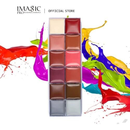 IMAGIC Halloween Face Body Paint Oil Painting Art Make Up Set Tools Party Fancy Dress 12 Flash Tattoo Color+6pcs Paint Brush