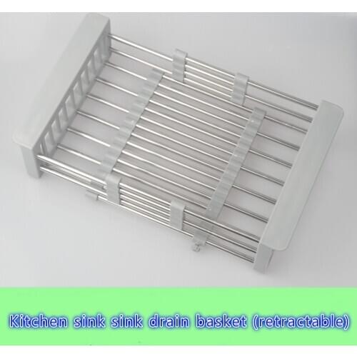 Kitchen sink filter basket stainless steel sink drain rack washbasin dish basket retractable filter kitchen appliances