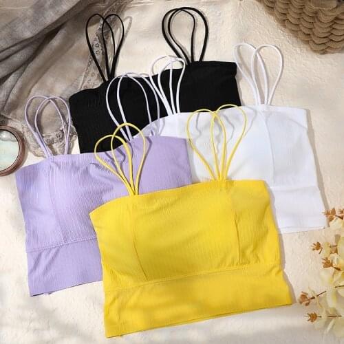 Summer Womens Crop Top Sexy Top Bra Tube Bandeau Top Sports Short Tanks Strapless Streetwear Camis Seamless Top Underwear