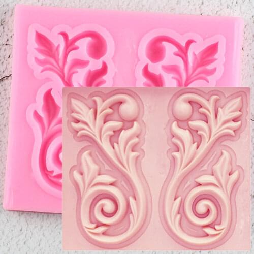 Leaves Vine Lace Silicone Mold Relief Cake Border Fondant Molds DIY Cake Decorating Tools Candy Clay Chocolate Gumpaste Moulds