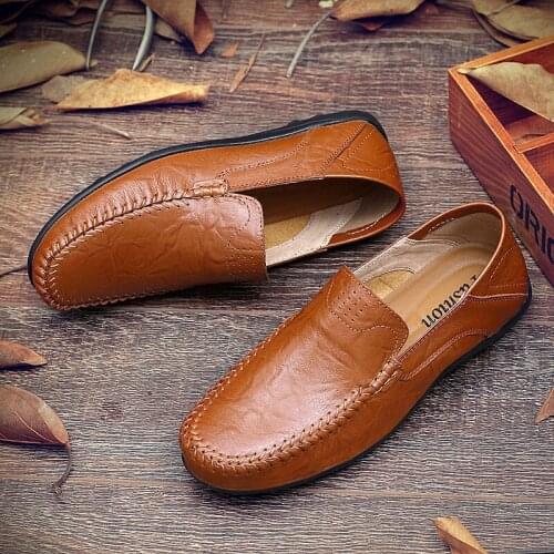 2021 Hot Sale Men Shoes Casual Loafers Leather Men Driving Shoes Slip On Moccasins Male Boat Shoes Breathable zapatos de hombre
