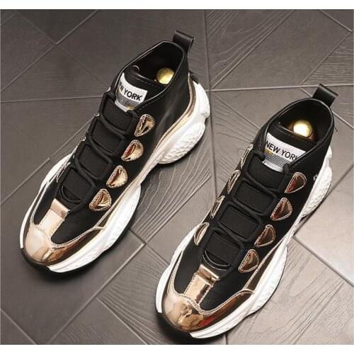 New arrival spring mens High help shoes punk Hip hop platform shoes high tops sneakers Mens flats Casual shoes loafers