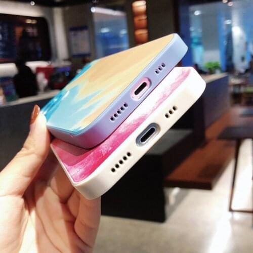 Color Painting Silicone Soft Case For iPhone 11 12 Pro Max Mini X XR XS Max SE 2020 7 8 Plus 6 6s Phone Cover