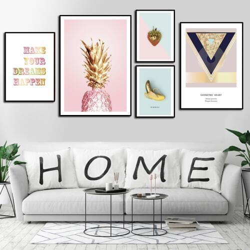 Nordic wall stickers painting PVC decoration sticker wallpaper Tropical fruit poster art home wall sticker for living room FA711