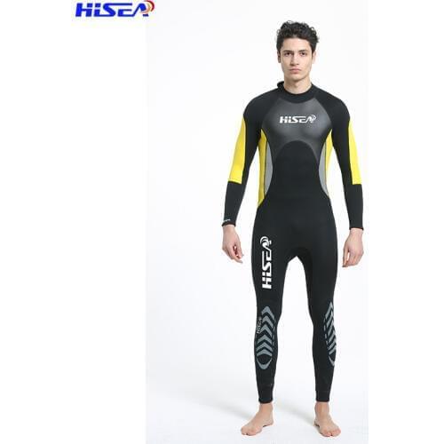 Hisea Men 3MM Neoprene Wetsuit One Piece Close Body Diving Suit Prevent Jellyfish Surf Triathlon Scuba Diving Wetsuit Swimming