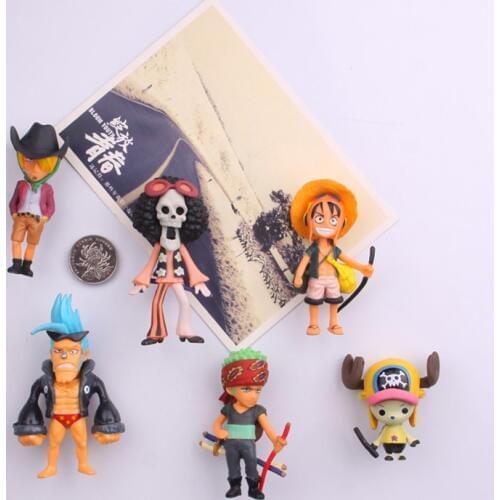 One Piece series fridge magnet stickers 6 pieces / set 3D fridge magnet stickers Message post Whiteboard sticker
