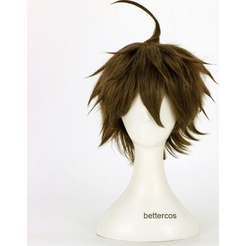 Danganronpa Hajime Hinata Cosplay Wigs Short Heat Resistant Synthetic Hair Wig + Wig Cap