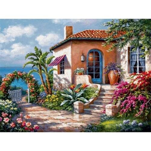Landscape Scenery DIY Embroidery Cross Stitch 11CT Kits Craft Needlework Set Cotton Thread Printed Canvas Home Wholesale