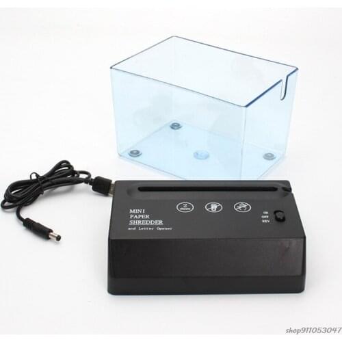Portable Mini Paper Shredder Electric USB Battery Operated Shredder Documents Paper Cutting Tool for Home Office ju24 wholesales