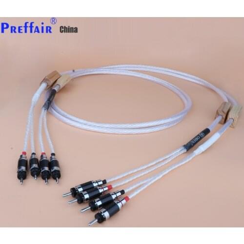 Preffair Odin2 silver speaker cable carbon fiber banana plug or spade plug 2.5m