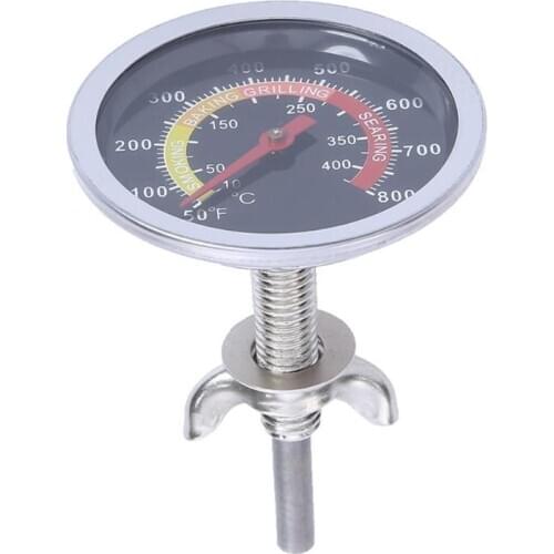Cooking Thermometer Barbecue Stove Thermometer BBQ Stainless Steel Temperature Measure Instruments 0 to 1000 degrees Celsius